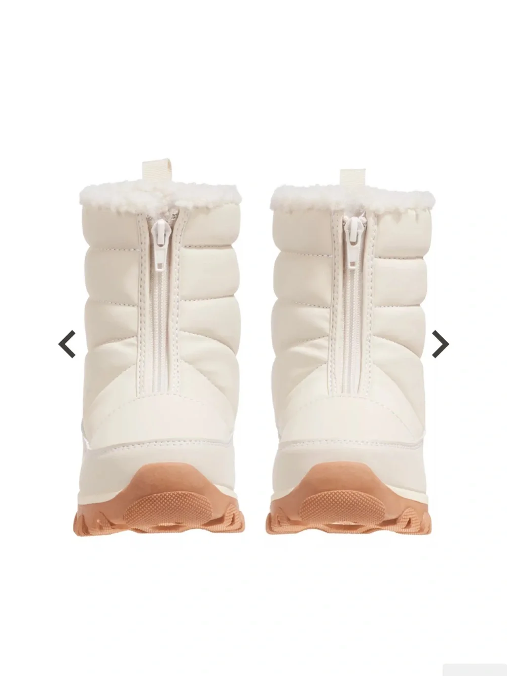 DSG Cream Kids Puffer Snow Boot with Tan Rubber Sole, EUC, size 4